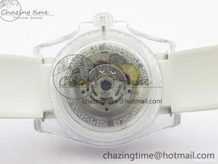 0112 Submariner Phantomlab Transparent KZF Best Edition Black Dial on White Rubber Strap VR StreetReady 2567